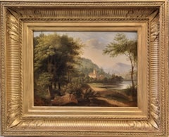 Französische neoklassizistische Italien-Landschaft, DUNOUY zugeschrieben, frühes 19.