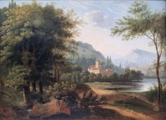 French Neoclassical Italy Landscape Attributed to DUNOUY Early 19th