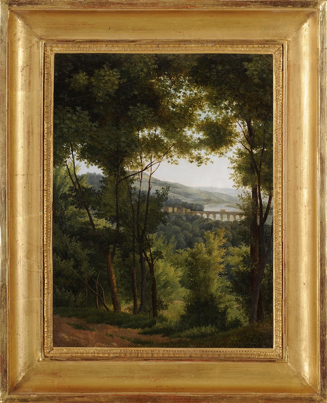 Alexandre-Hyacinthe Dunouy Landscape Painting - View taken in the Park of Saint-Cloud near Paris
