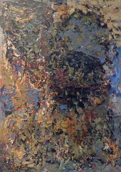 Peinture abstraite sur toile, 92x64.8 cm, Bon état