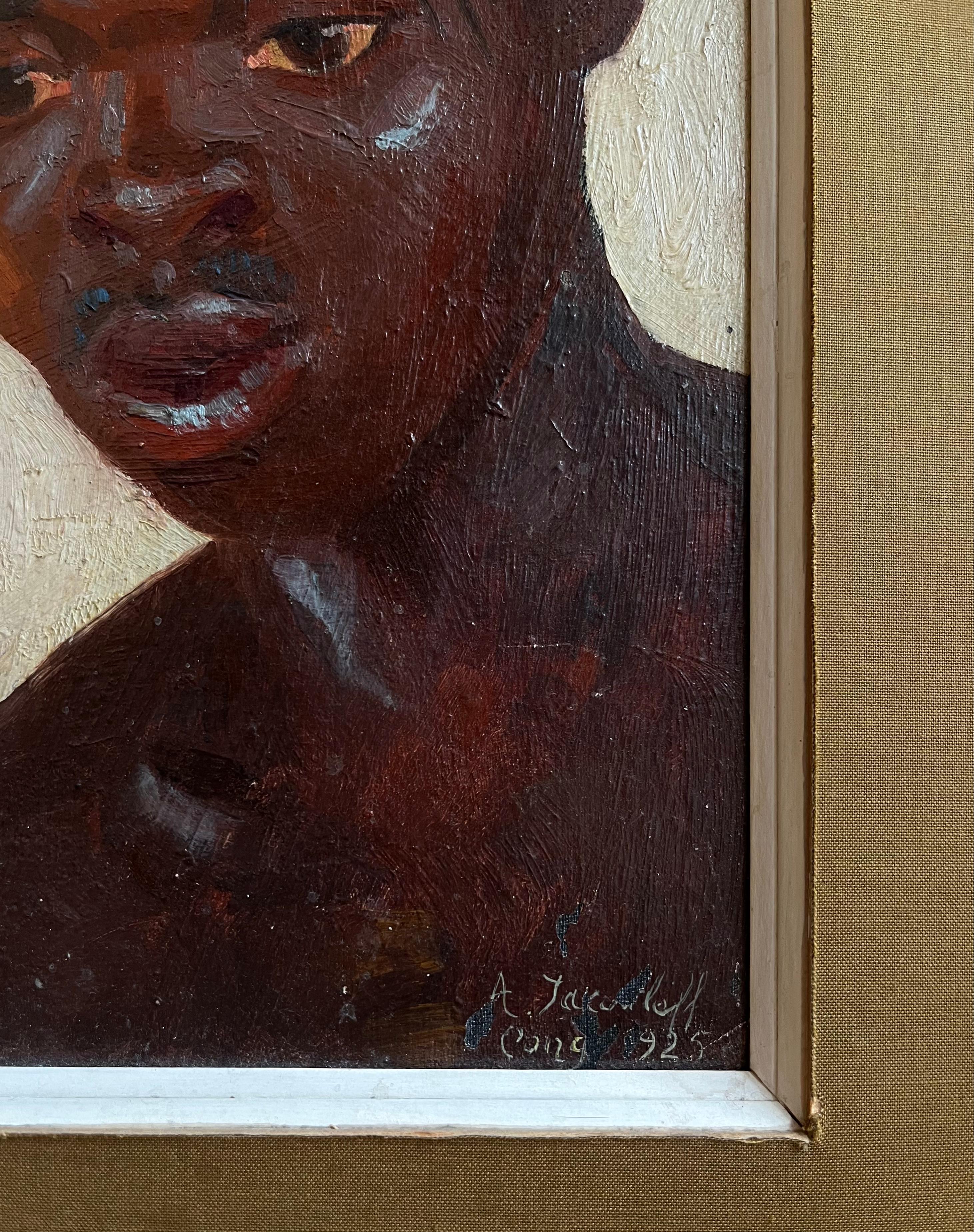 Alexandre JACOVLEFF (1887–1938), portrait of a young African man - Painting di Alexandre Jacovleff
