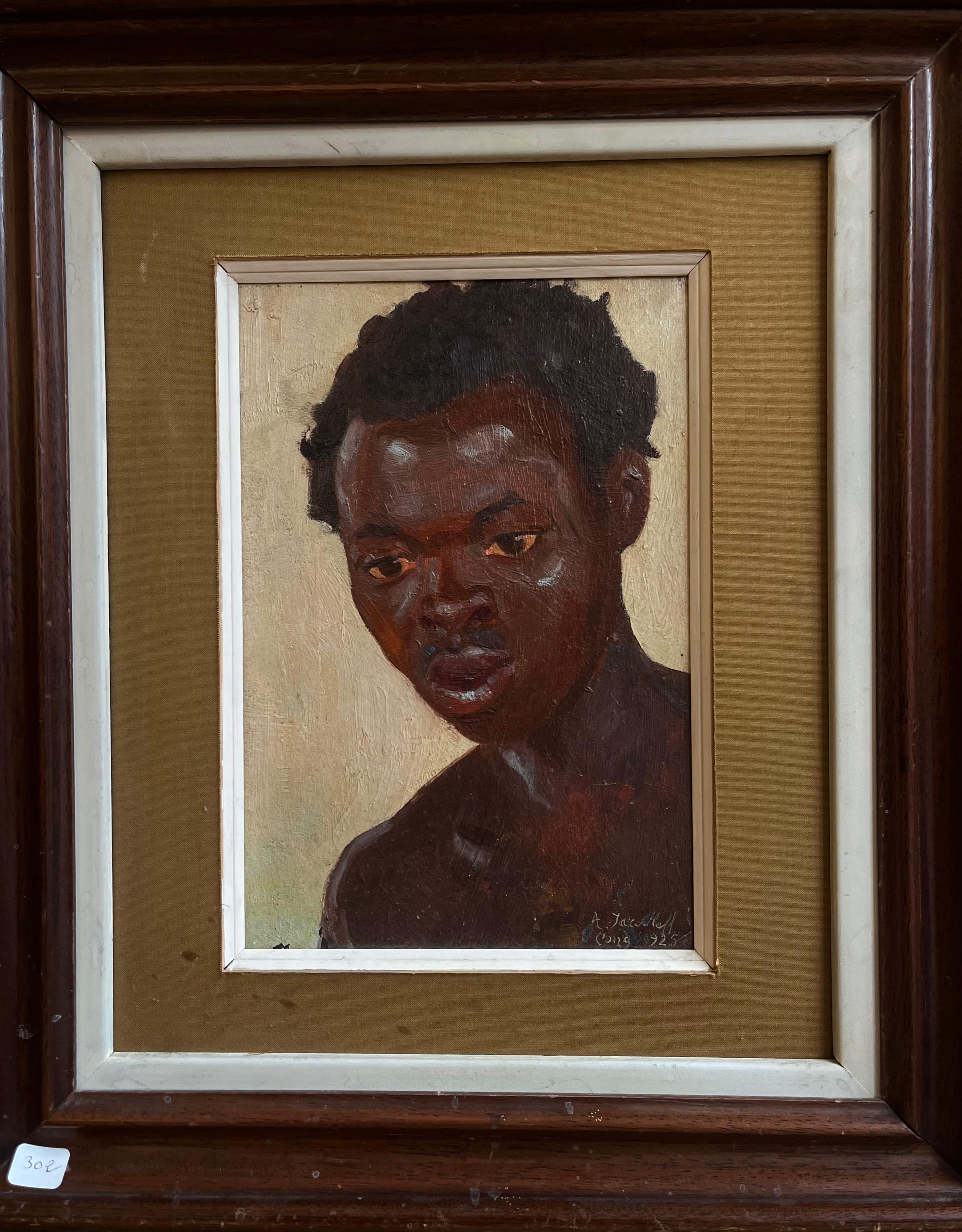 Portrait Painting di Alexandre Jacovleff - Alexandre JACOVLEFF (1887–1938), portrait of a young African man