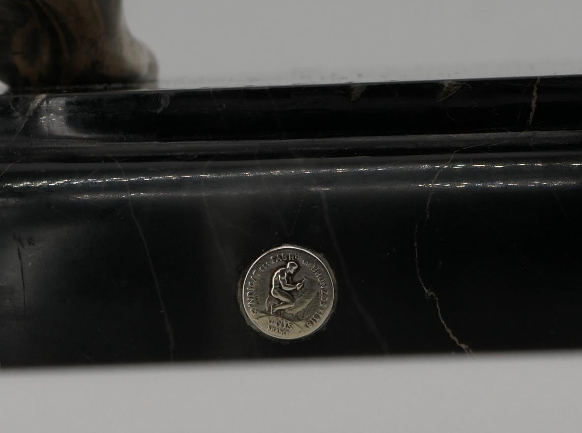 Alexandre KELETY Grande lampada francese Art Deco in bronzo argentato Scultura 1920 in vendita 7