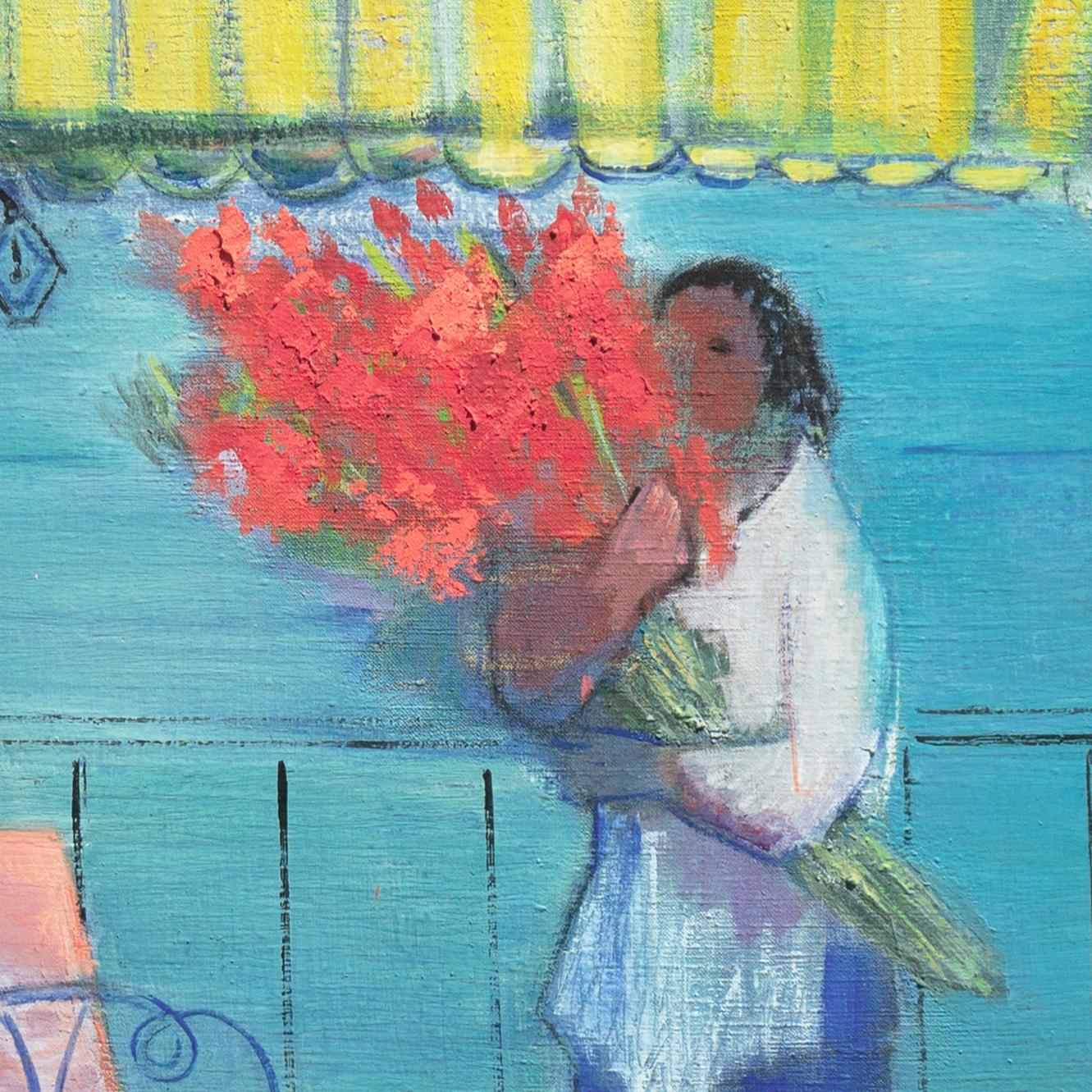 'Gladioli in the Côte d'Azur', Paris, Salon des Indépendants, St. Petersburg - Other Art Style Painting by Alexandre Konstantinovich Orloff