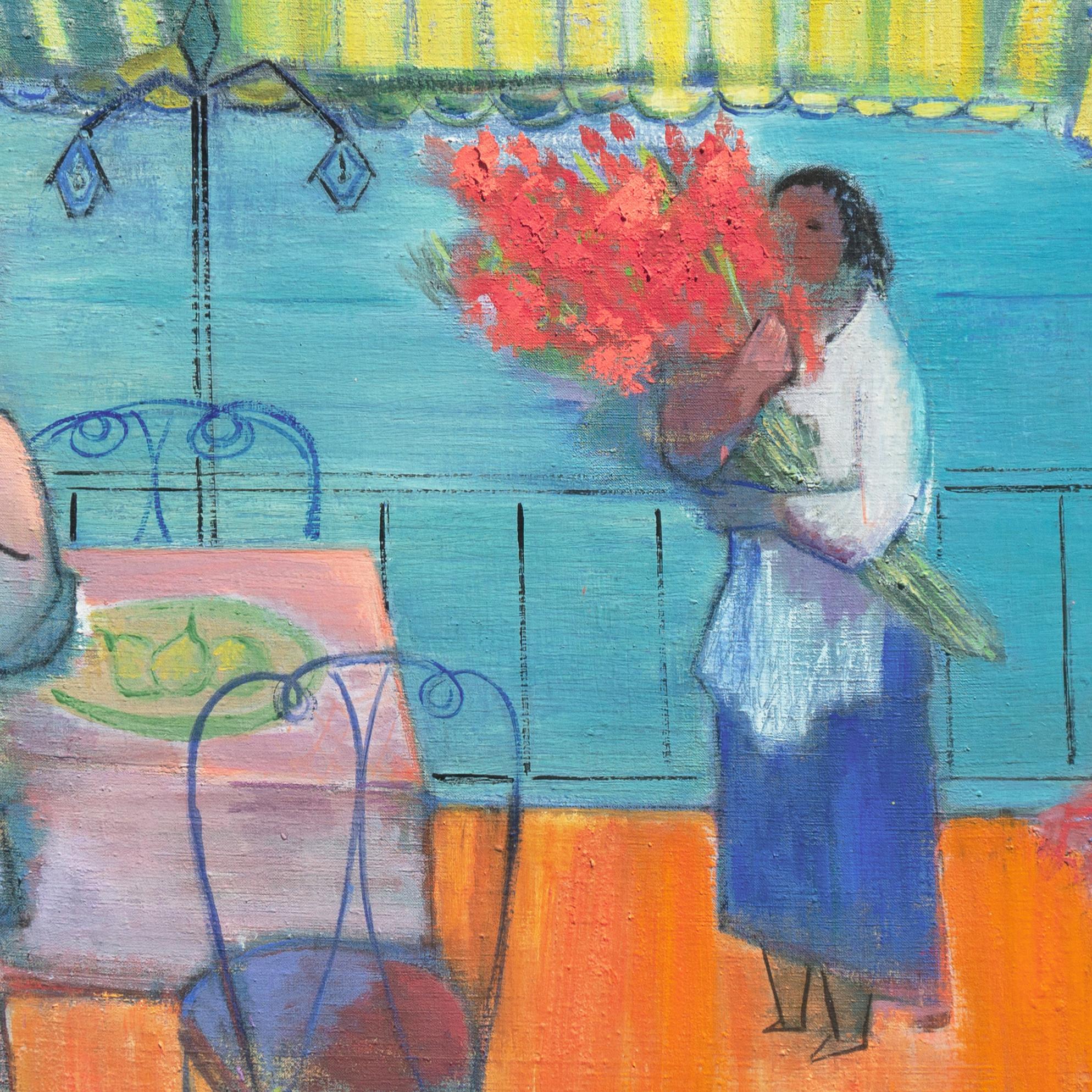 'Gladioli in the Côte d'Azur', Paris, Salon des Indépendants, St. Petersburg - Gray Figurative Painting by Alexandre Konstantinovich Orloff