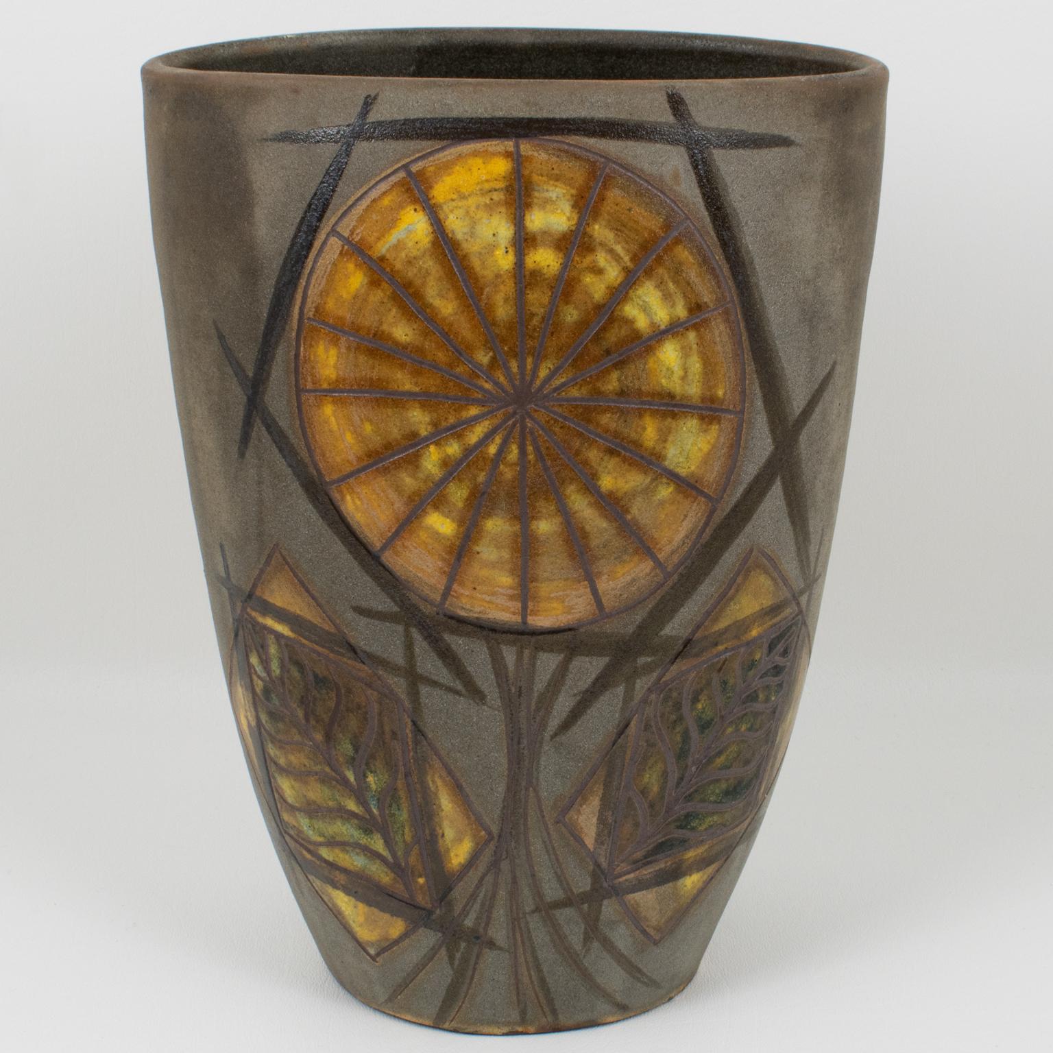 French Alexandre Kostanda Important Mid-Century Ceramic Vase, France