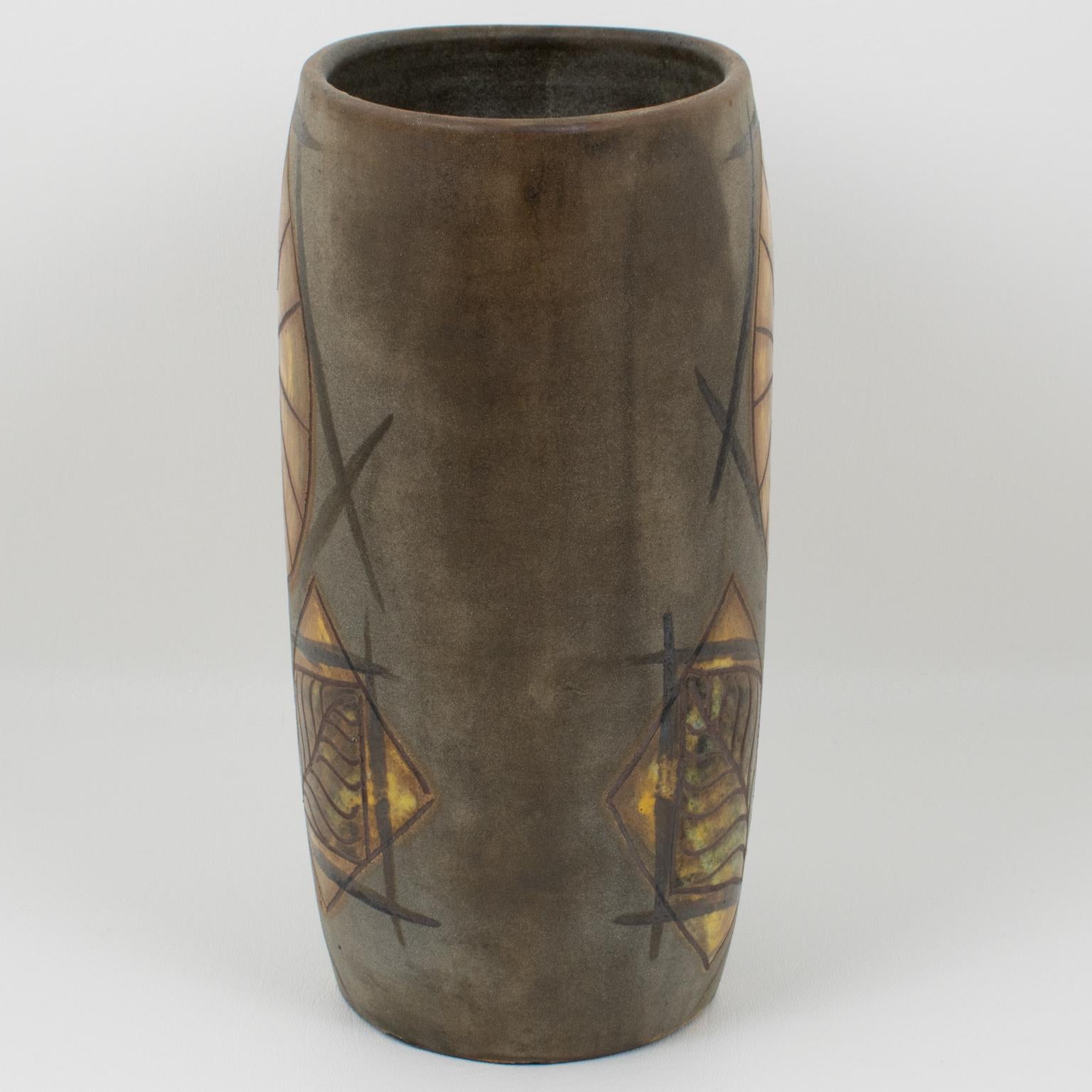 Alexandre Kostanda Important Mid-Century Ceramic Vase, France In Excellent Condition In Atlanta, GA