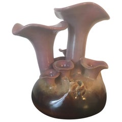  Alexandre Kostanda Signed Mushroom Ceramic Vase, Vallauris 1960s