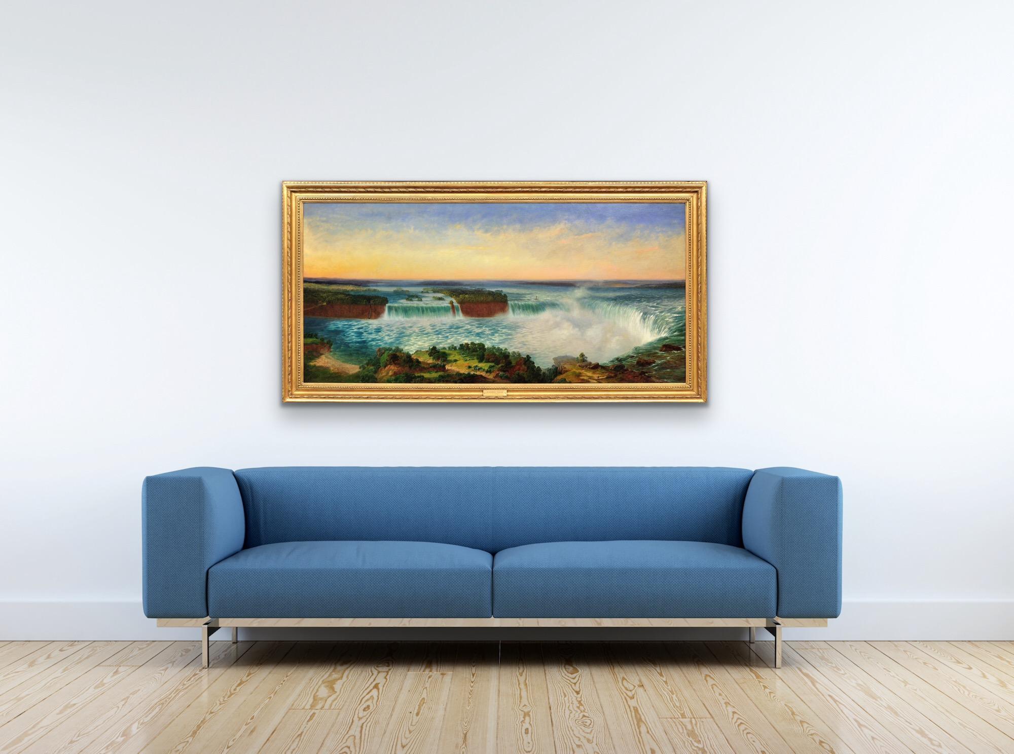 Großes Panoramik-Ölgemälde der Niagarafälle 1870er Jahre, New York State And Ontario im Angebot 10
