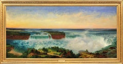 Antique Niagara Falls, Ontario. View Across to New York State. Buffalo NY in Distance. 