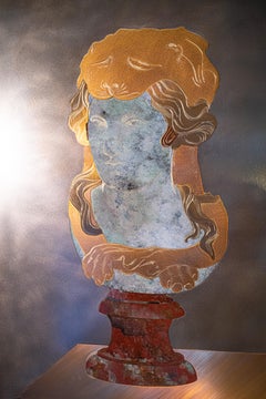 Alexandre le grand - tableau en marqueterie de laiton et gravure