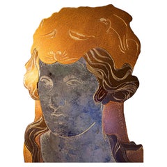 Alexandre le grand - tableau en marqueterie de laiton et gravure 