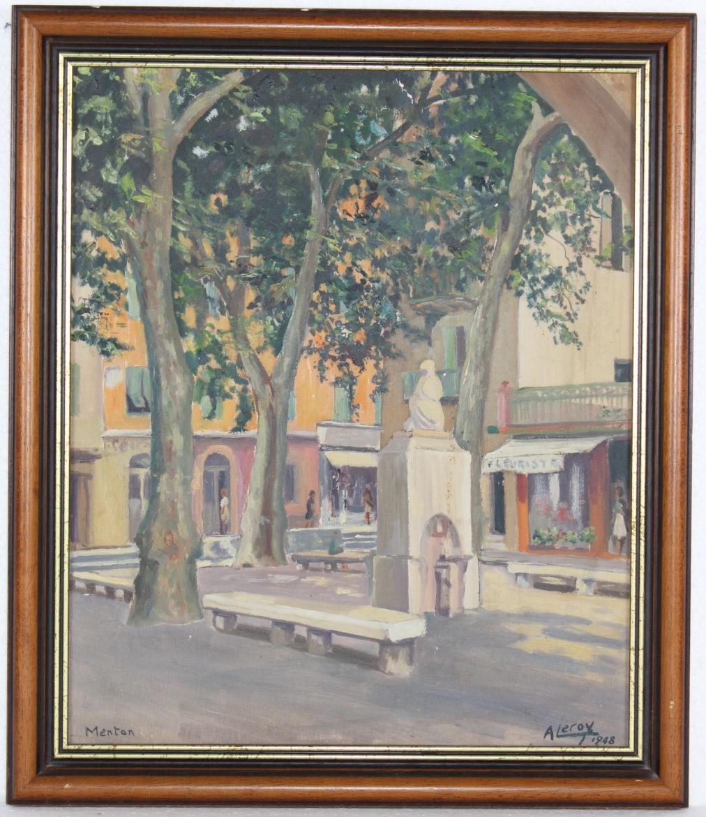 Alexandre Leroy Figurative Painting – Südfrankreich, Original Ölgemälde auf Karton, Postimpressionismus, signiert und datiert