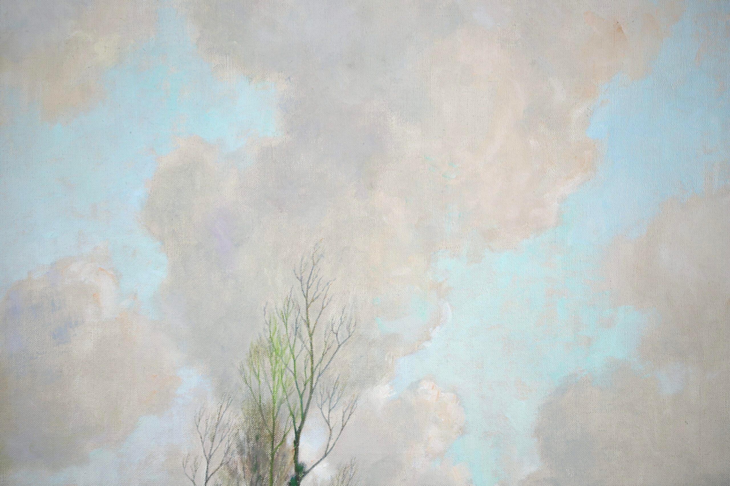 Avant Printemps au Marais - Paysage fluvial impressionniste de Alexandre Jacob - Impressionnisme Painting par Alexandre Louis Jacob
