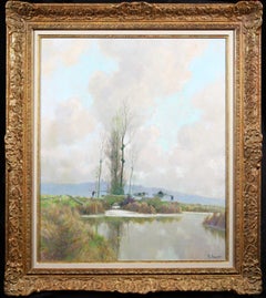 Avant Printemps au Marais - Impressionist Riverscape Oil by Alexandre Jacob