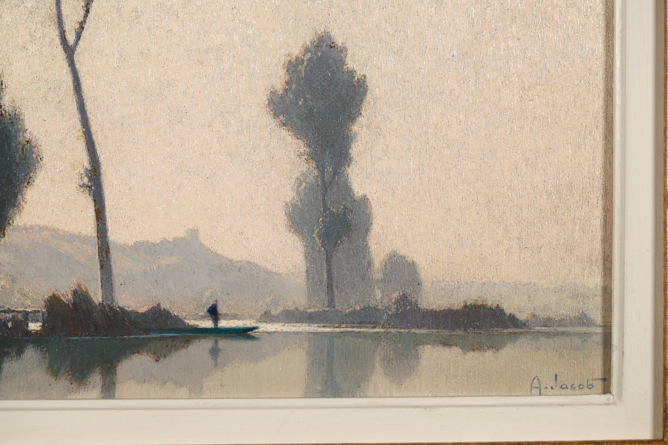Buee Matinale - Impressionistische Flusslandschaft, Ölgemälde von Alexandre Jacob im Angebot 3