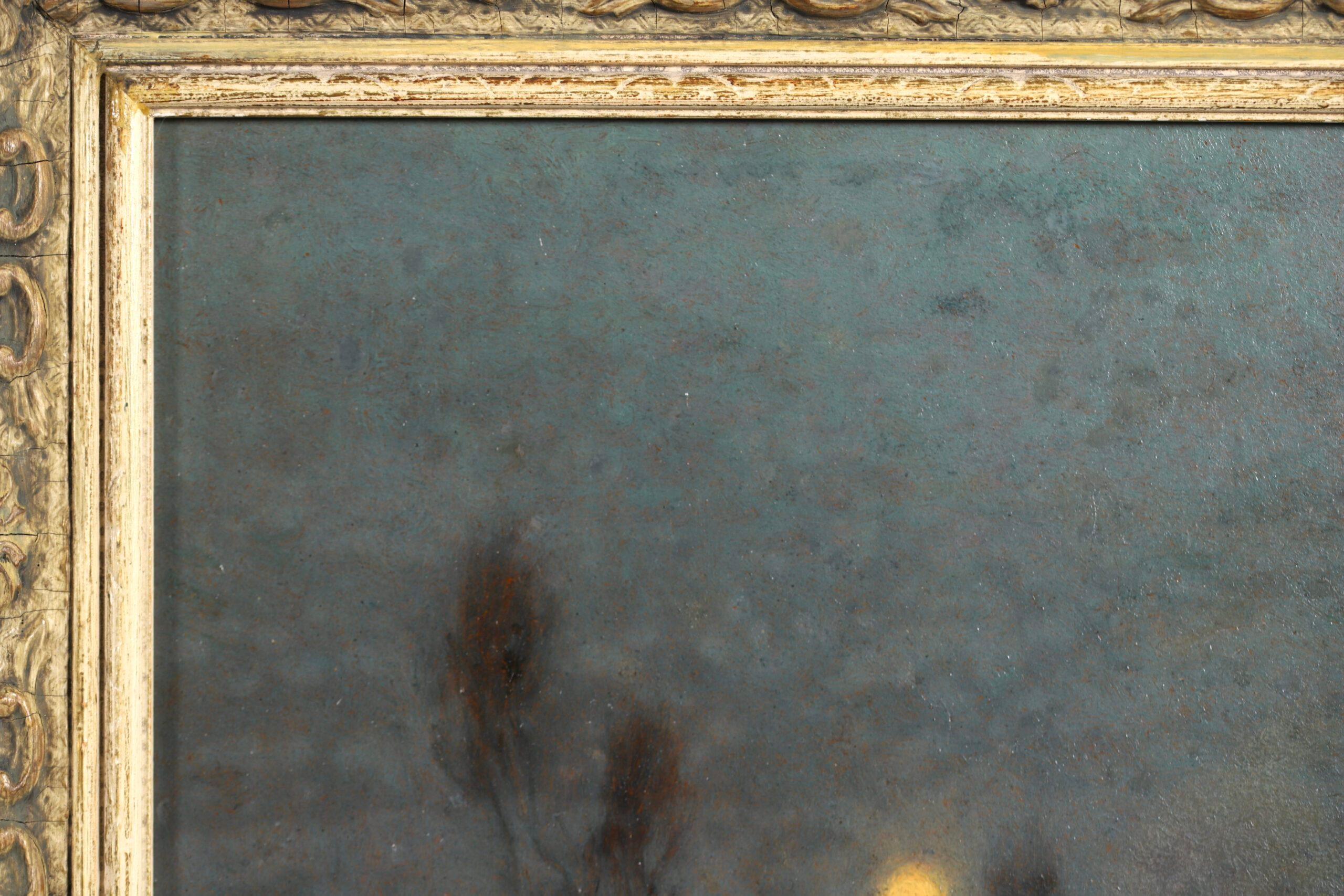 Crepescule - Au Bord de la Seine - Paysage impressionniste Huile - Alexandre Jacob - Impressionnisme Painting par Alexandre Louis Jacob