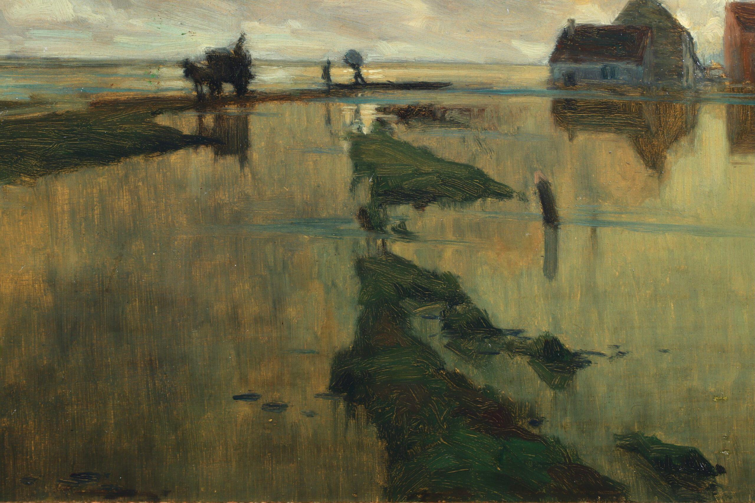 Dans la plaine de Gennevilliers - Impressionist Landscape Oil by Alexandre Jacob For Sale 4