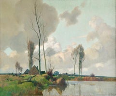 Eclaircie sur le Marais - Environs d'Amiens - Impressionist Landscape  - A Jacob