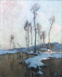 Alexandre Jacob, Étang sous la Neige, Scène de rivière enneigée