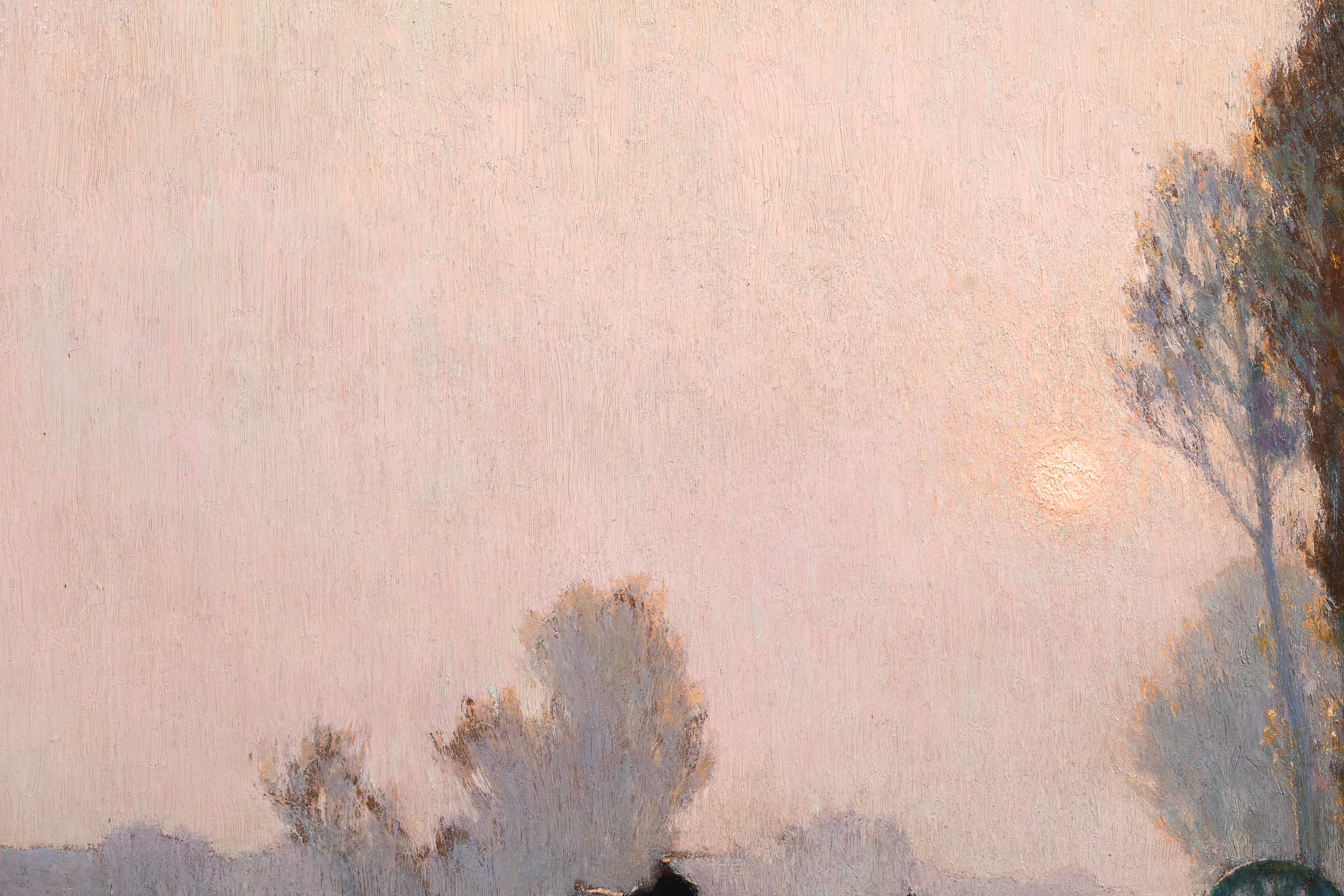 Givre et Soleil - Impressionist Riverscape Oil by Alexandre Jacob 6