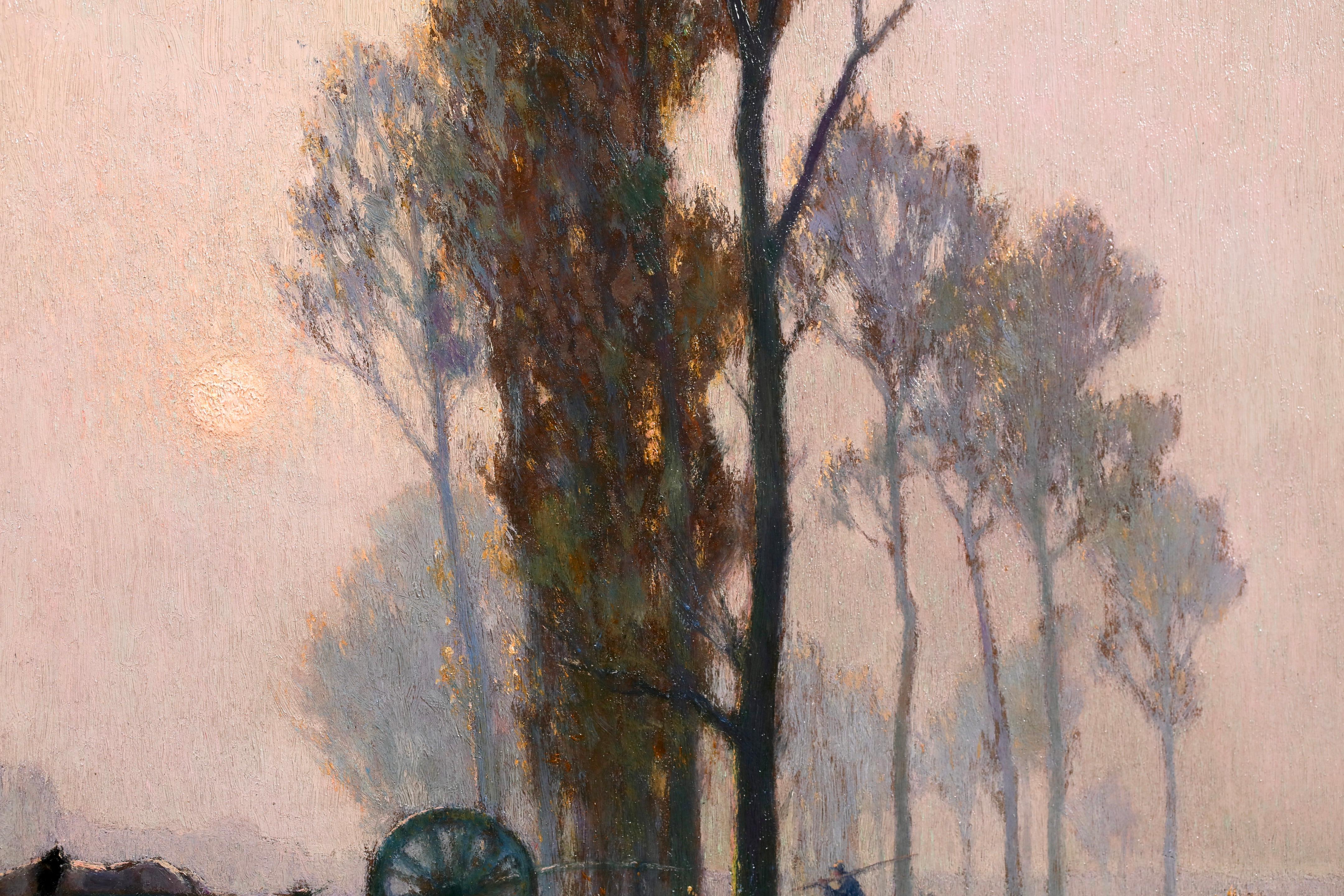 Givre et Soleil - Impressionist Riverscape Oil by Alexandre Jacob 5