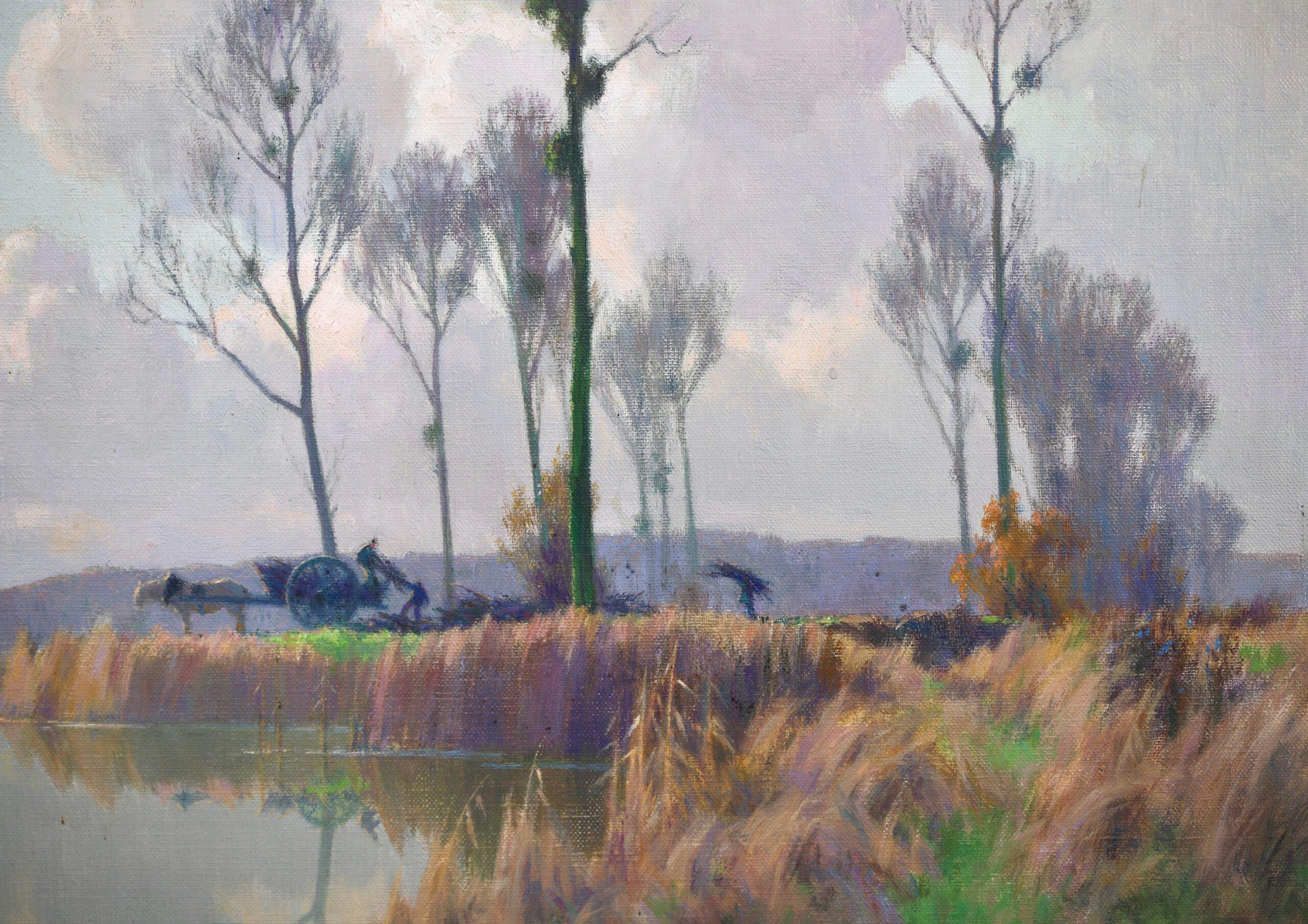 Marecages en Seine et Marne - Impressionist Riverscape Oil by Alexandre Jacob For Sale 1