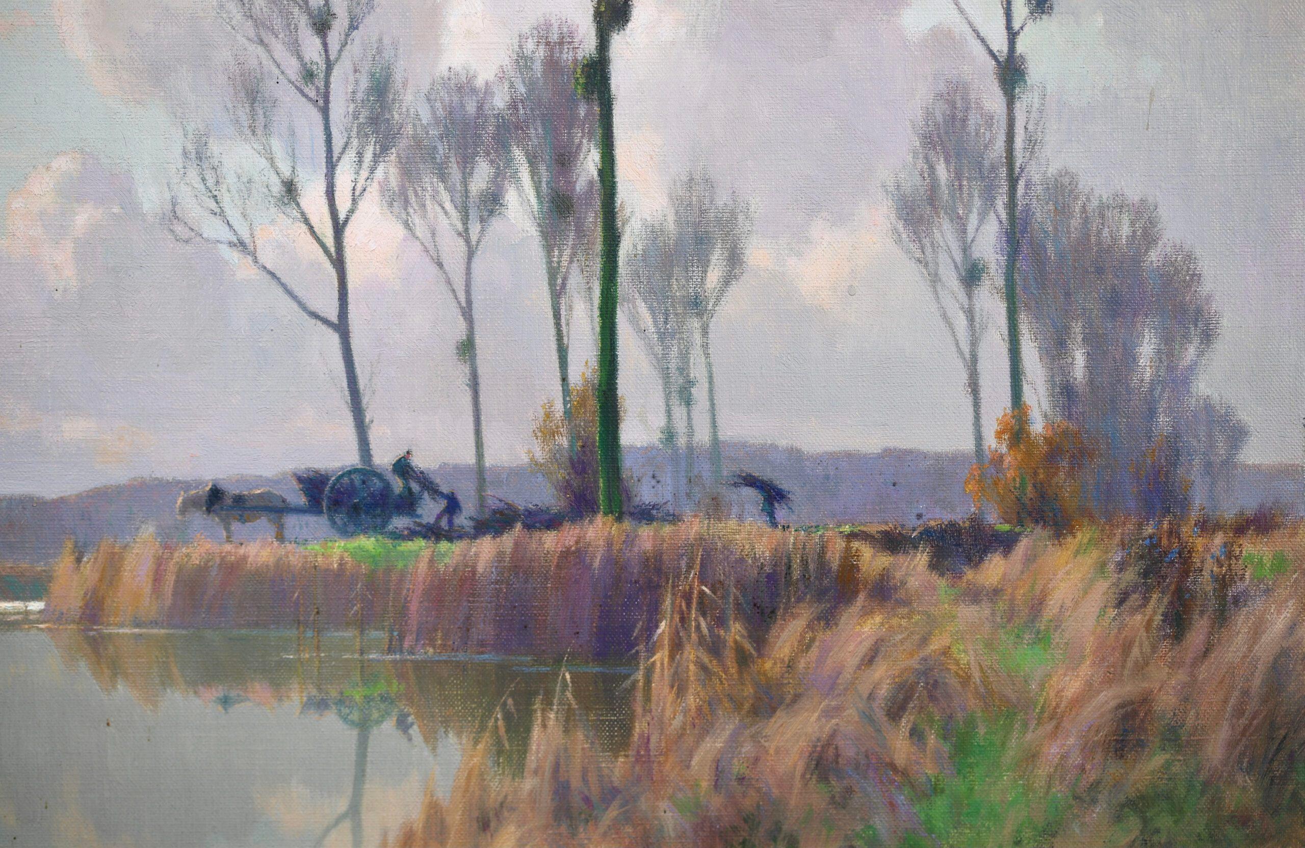Marecages en Seine et Marne - Impressionist Riverscape Oil by Alexandre Jacob For Sale 2