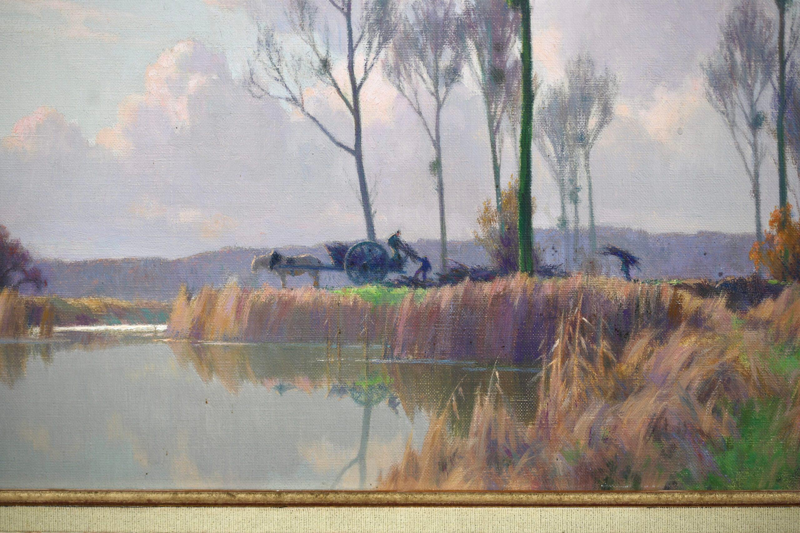Marecages en Seine et Marne - Impressionist Riverscape Oil by Alexandre Jacob For Sale 5