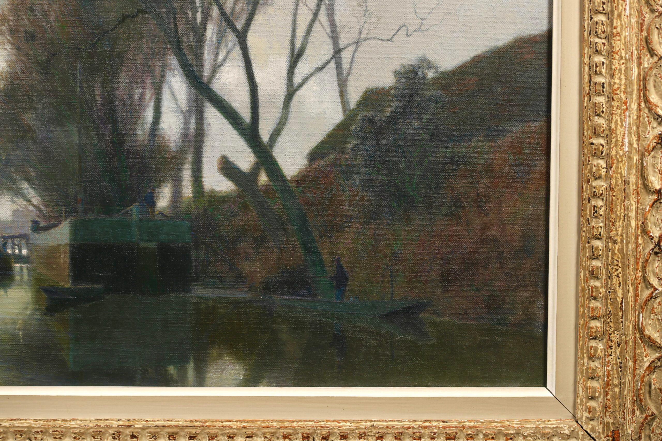 Nuages sur la Seine – Fevrier – Impressionistische Flusslandschaft, Öl von Alexandre Jacob im Angebot 6