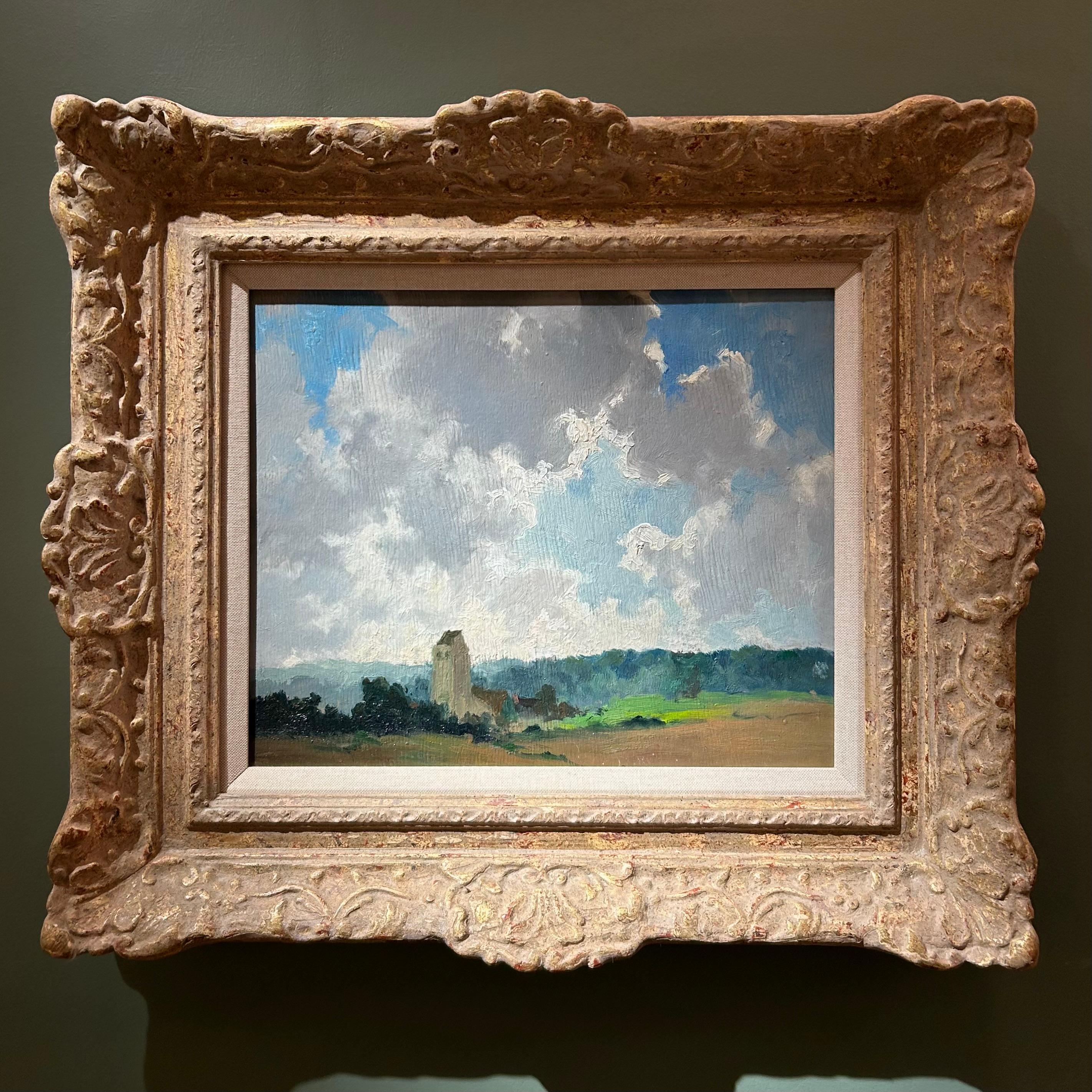 Paysage à la Maison Isolée - Painting de Alexandre Louis Jacob
