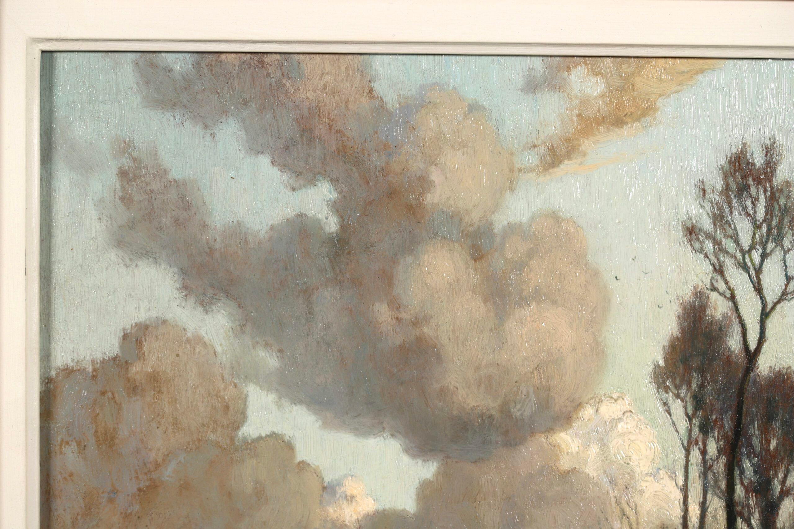 Paysage de marais - Peinture à l'huile impressionniste de paysage fluvial d'Alexandre Jacob - Impressionnisme Painting par Alexandre Louis Jacob