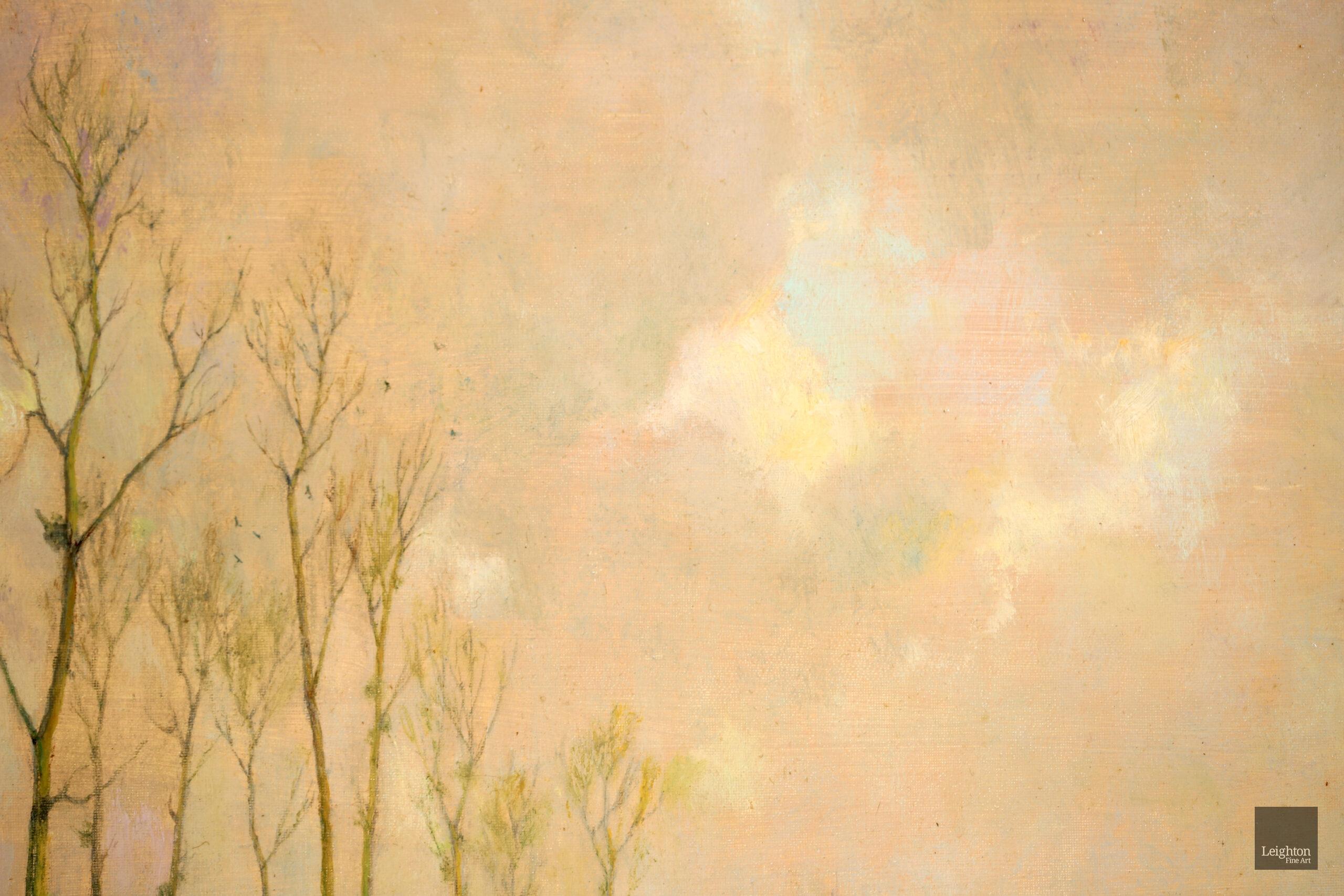 Soleil de Novembre – Impressionistische Flusslandschaft, Öl von Alexandre Jacob im Angebot 6