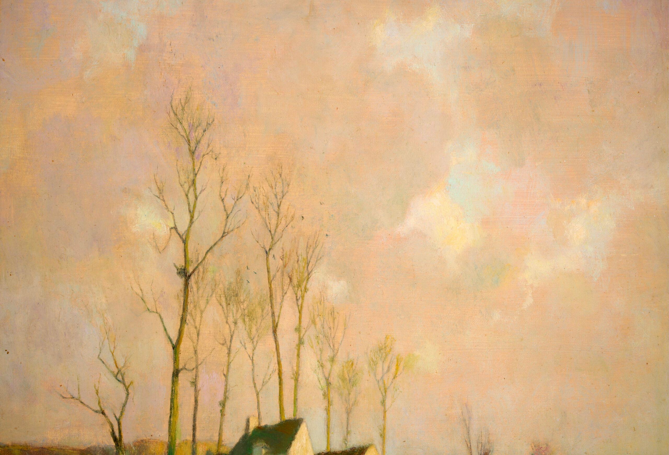 Soleil de Novembre – Impressionistische Flusslandschaft, Öl von Alexandre Jacob – Painting von Alexandre Louis Jacob