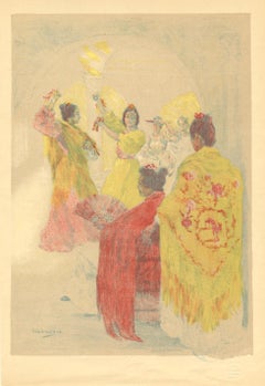 Antique "La Sevillana" original lithograph