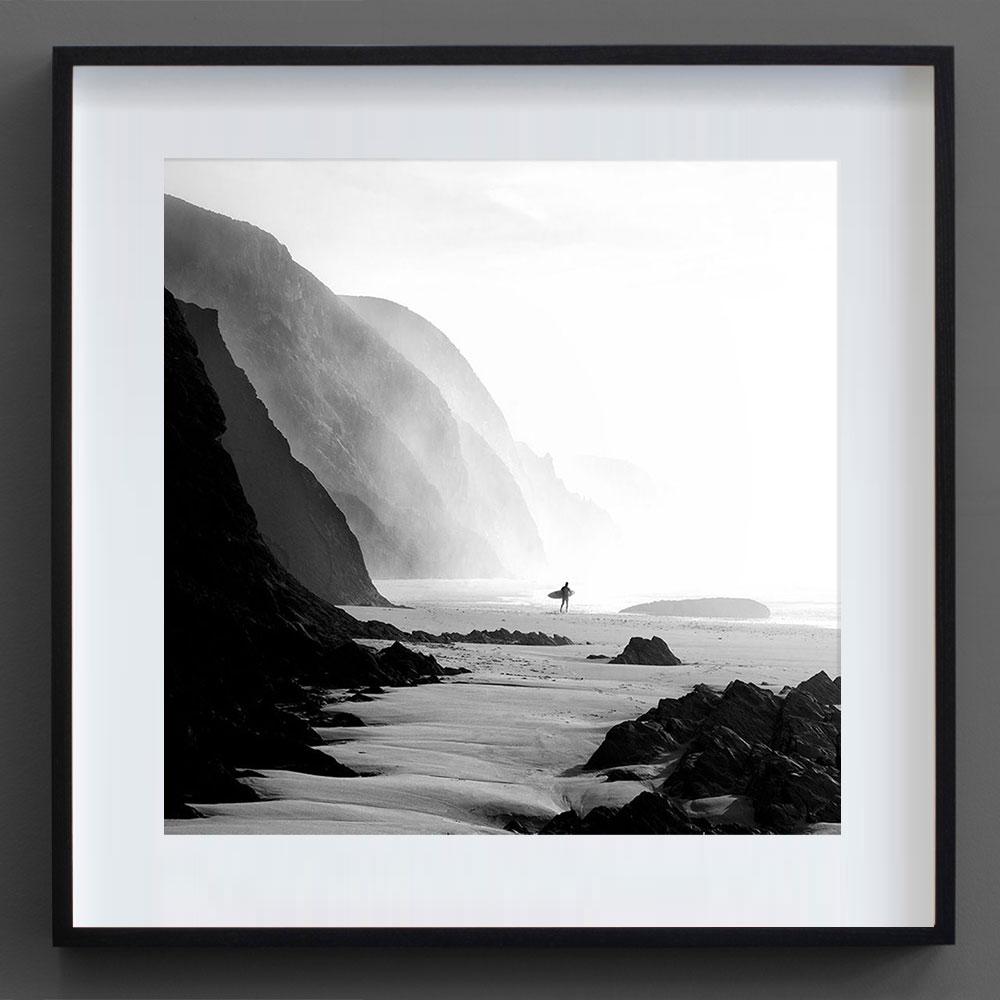 Algarve Surfer, Portugal, Lost in Abstraction (B&W Photography)