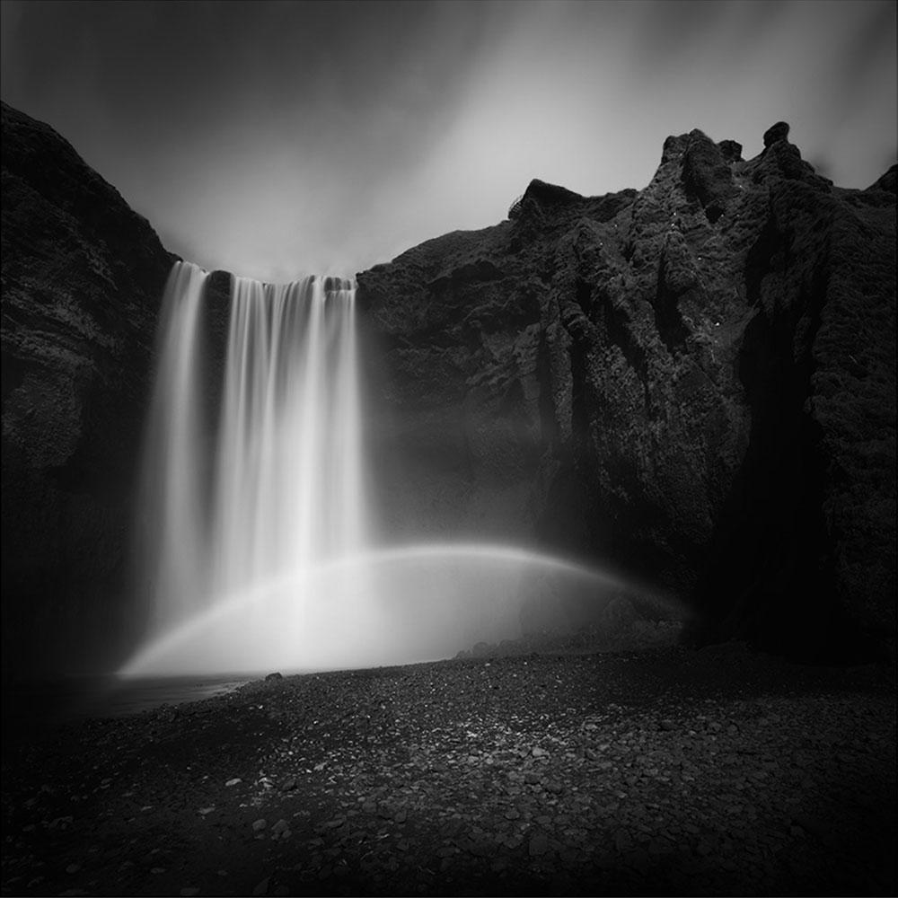 Alexandre Manuel Landscape Photograph - Skogafuss III, Iceland, Archival Print, 2016 (20x20in)