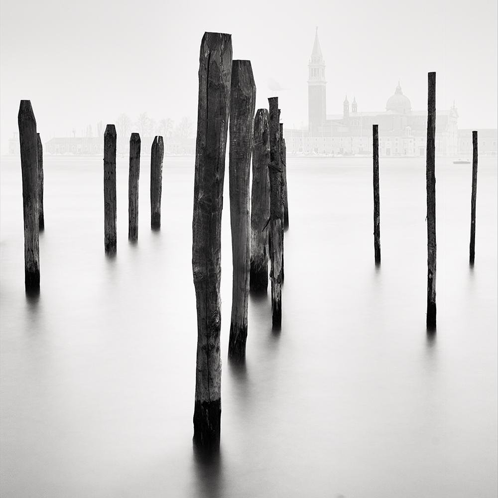 Venice Fog II, Italy (Black and White Landscape Photography)