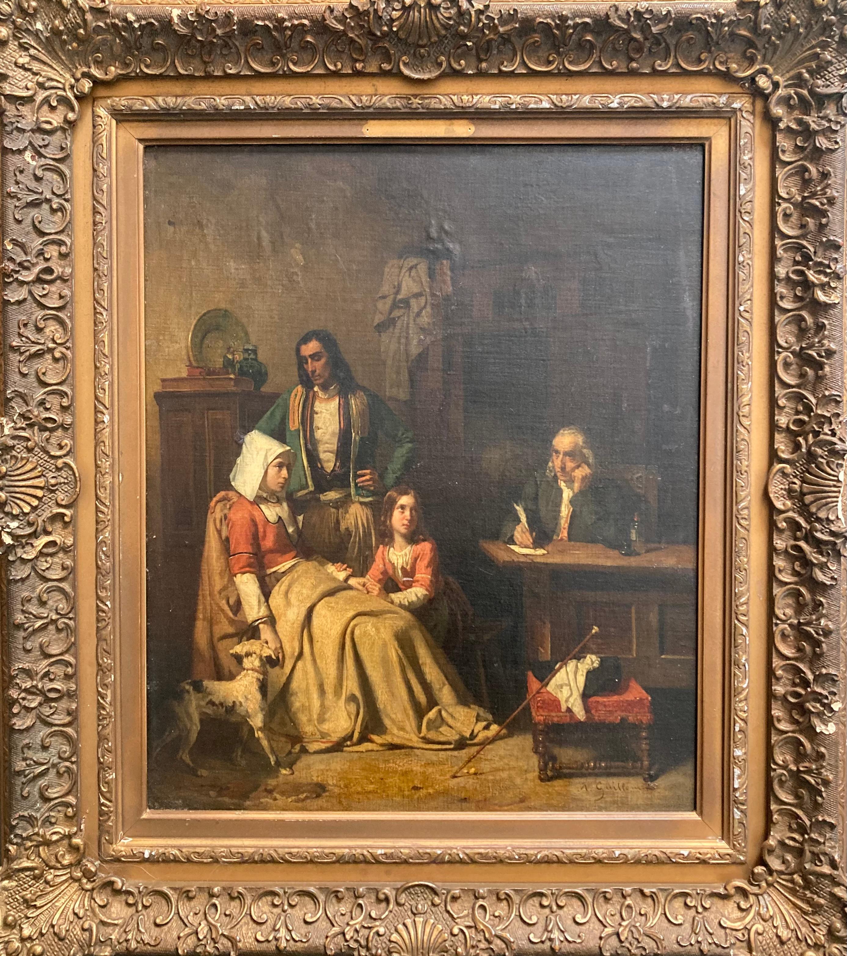 "Untitled" - Painting by Alexandre Marie Guillemin 