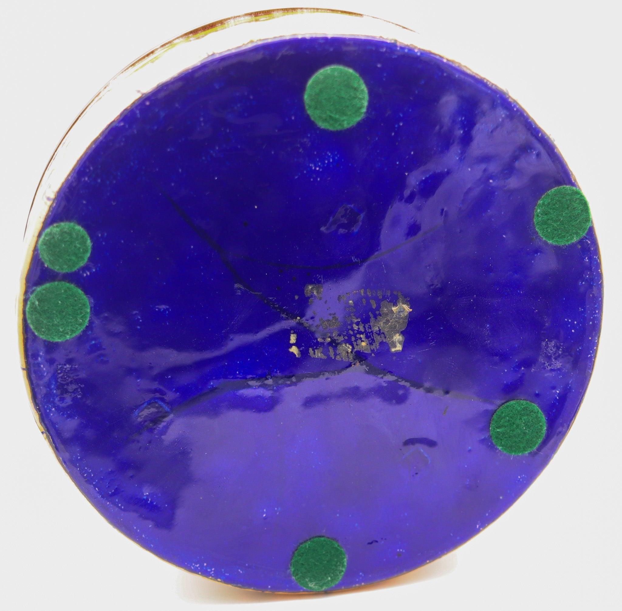ALEXANDRE MARTY 1940 Caja redonda decorativa de Limoges con esmalte sobre cobre Francés en venta