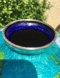 Alexandre Marty, Limoges, Large Art Deco Vase in Copper and Enamelled, 20th