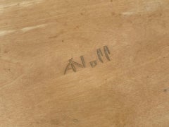 ALEXANDRE NOLL (1890-1970) - Plateau en bois de sycomore 1960