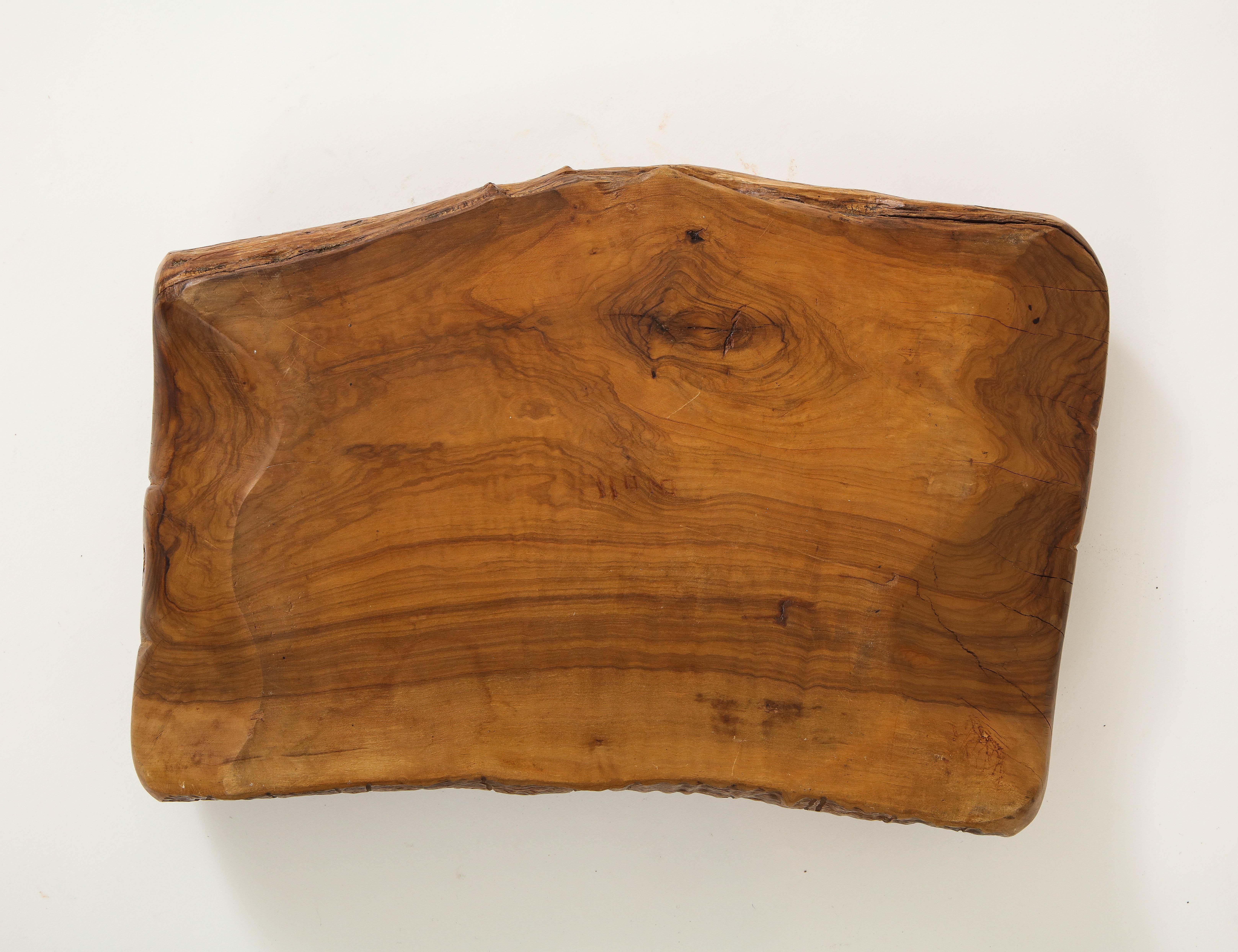 Carved Olivewood Videpoche by Alexandre Noll, France, c. 1950 'Signed'