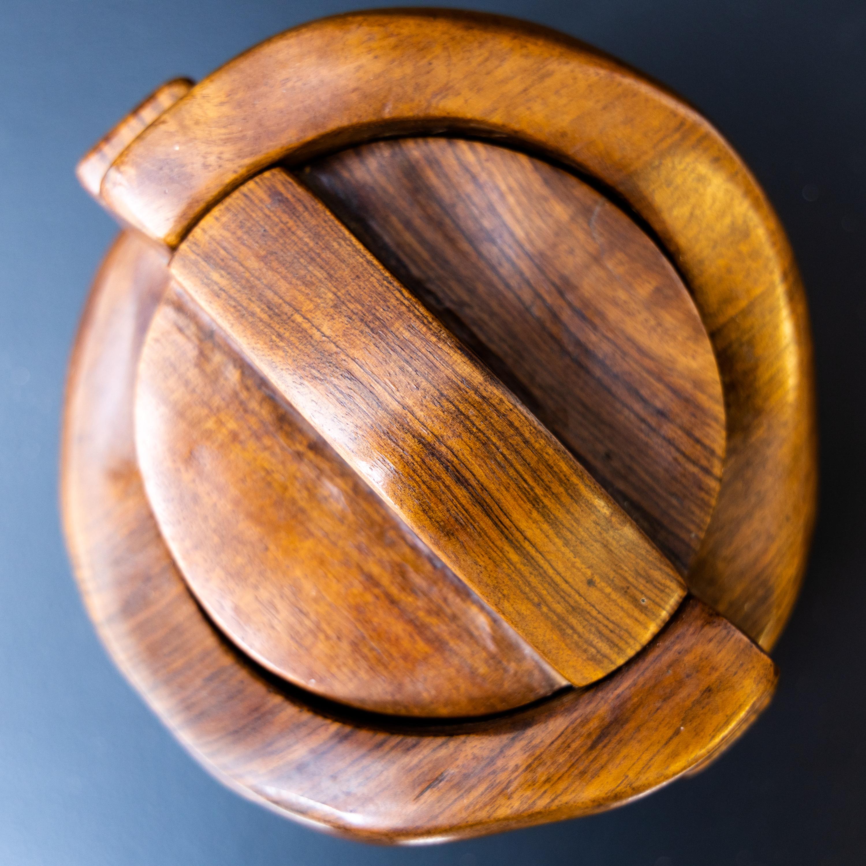 French Lidded Box in Walnut by Alexandre Noll (1890-1970), France circa 1950 For Sale