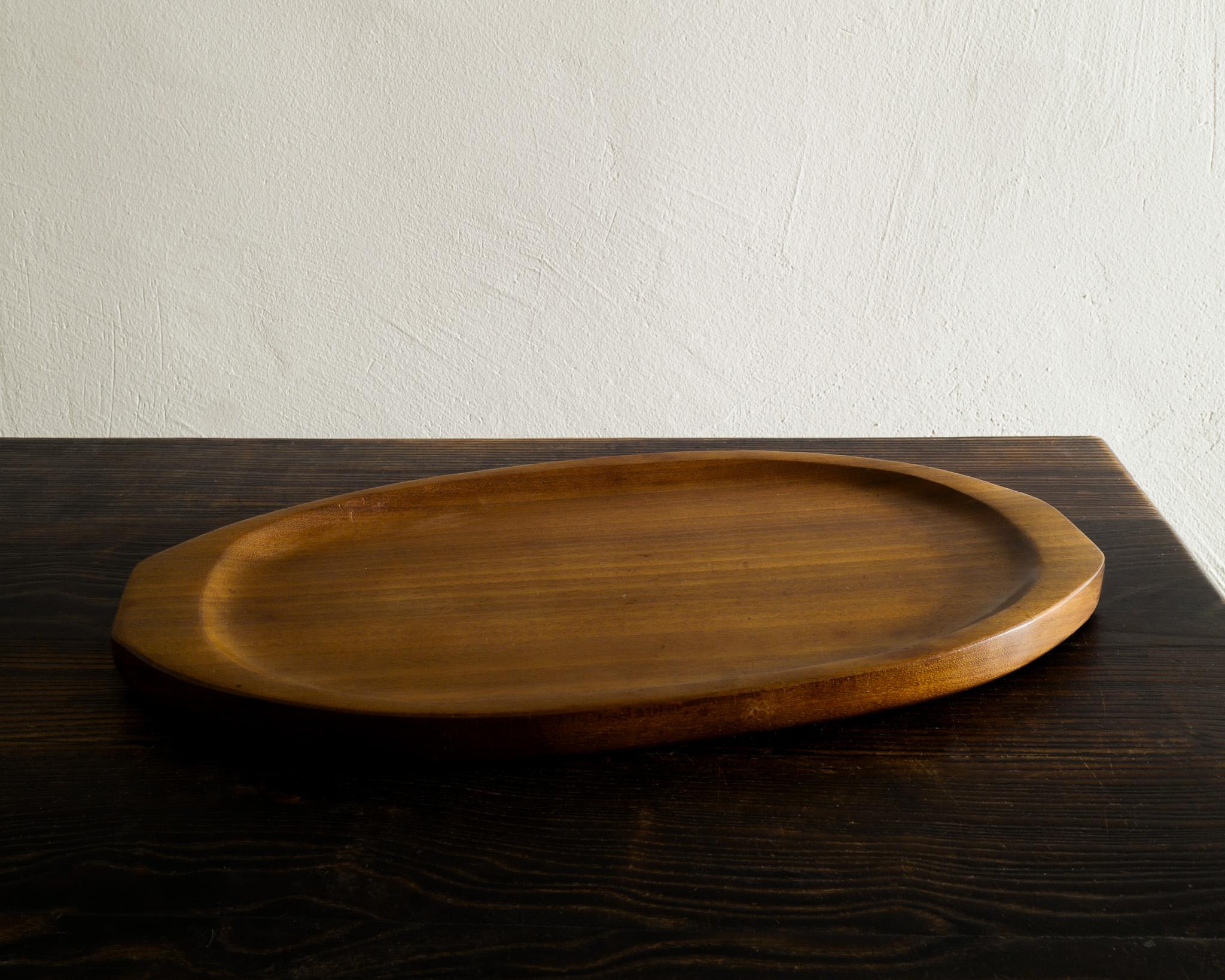 Mid-Century Modern Alexandre Noll Mid Century Tray Dish in Solid Wood Produced in France, 1950s  For Sale