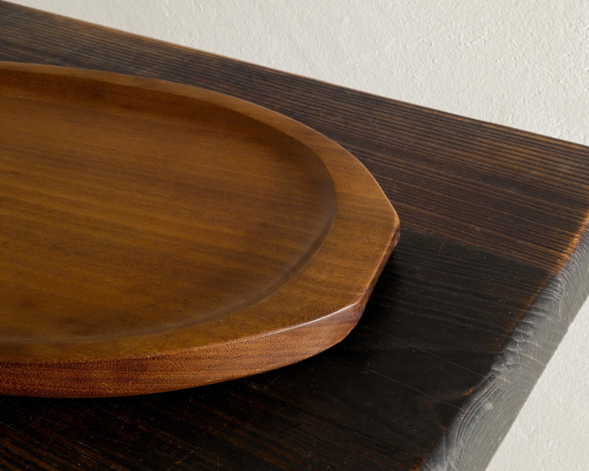 French Alexandre Noll Mid Century Tray Dish in Solid Wood Produced in France, 1950s  For Sale