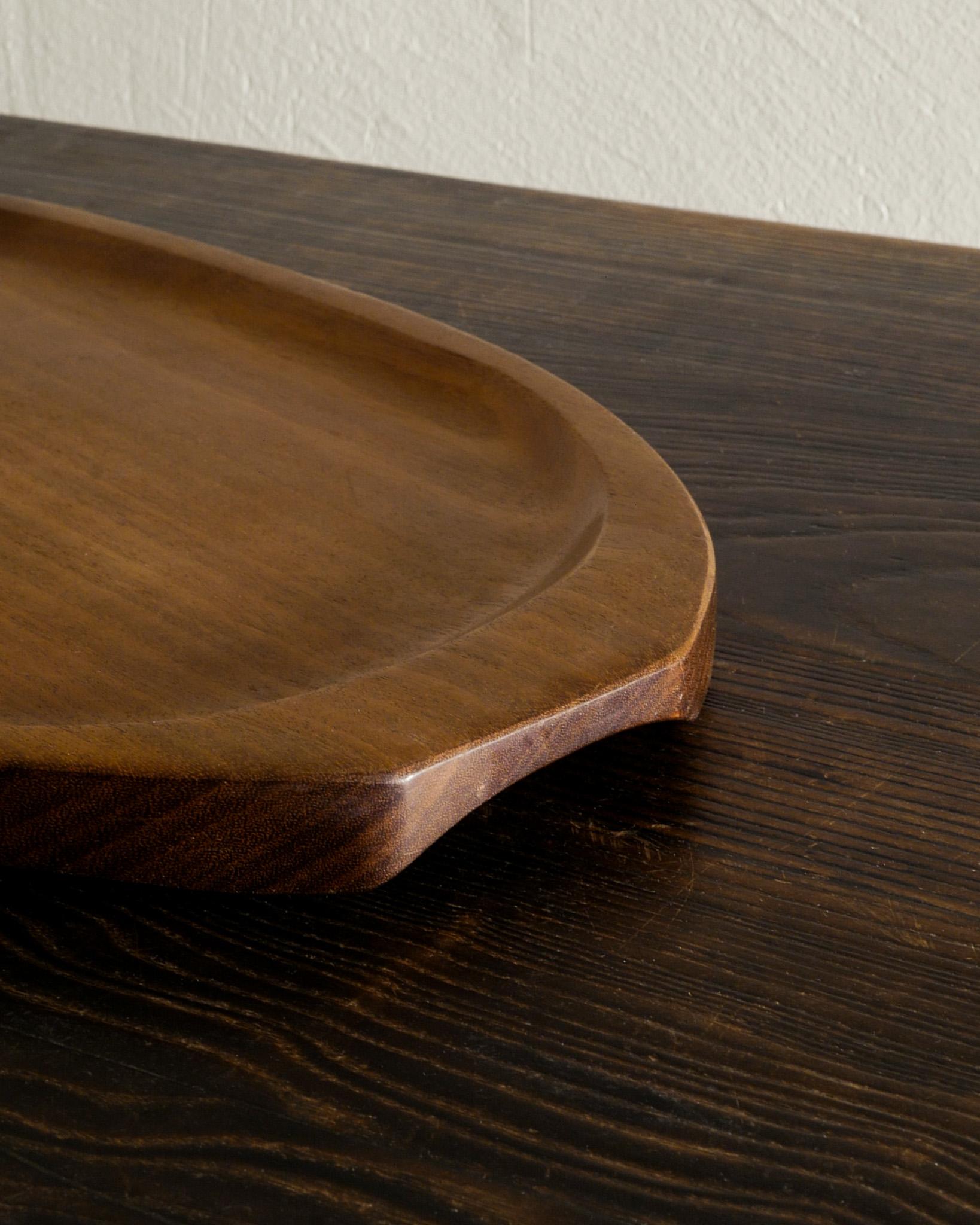Alexandre Noll Mid Century Tray Dish in Solid Wood Produced in France, 1950s  In Good Condition For Sale In Stockholm, SE