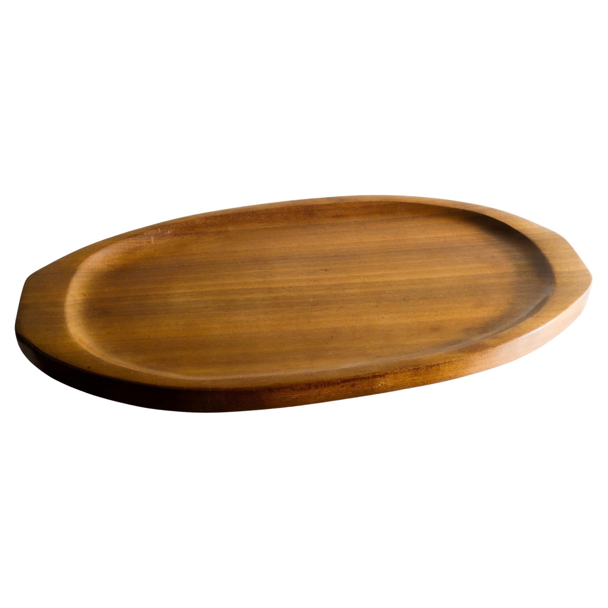 Alexandre Noll Mid Century Tray Dish in Solid Wood Produced in France, 1950s 
