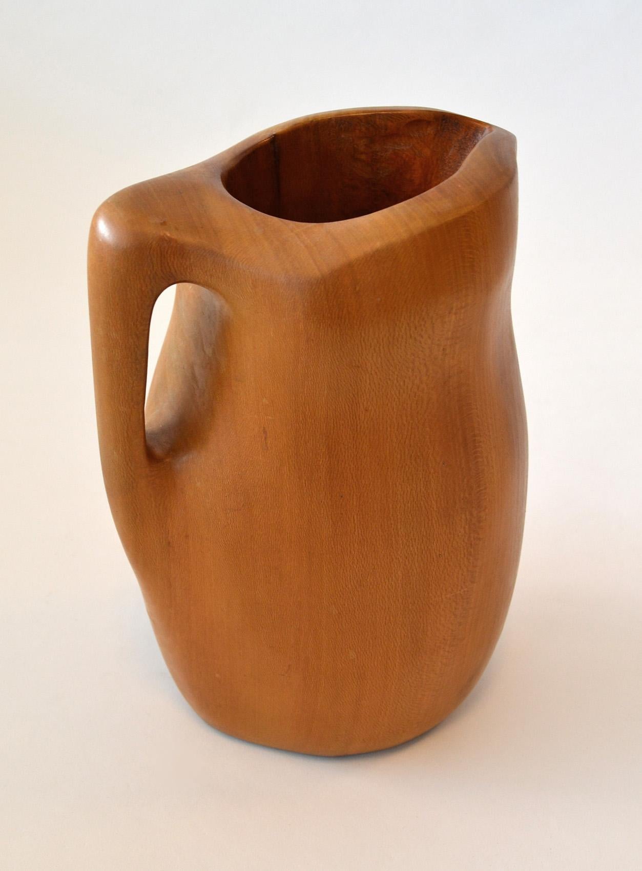 Alexandre Noll Pitcher in Carved Sycamore France c. 1950  For Sale 1
