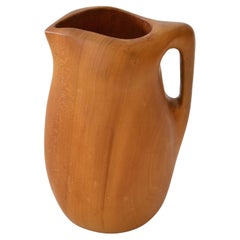Retro Alexandre Noll Pitcher in Carved Sycamore France c. 1950 